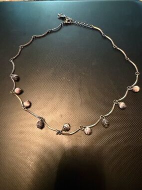 Delicate Pink and Silver Beaded Necklace